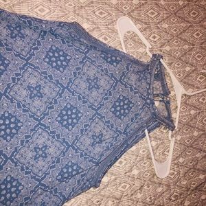 Bandana Print Blue Sleeveless Blouse SALE